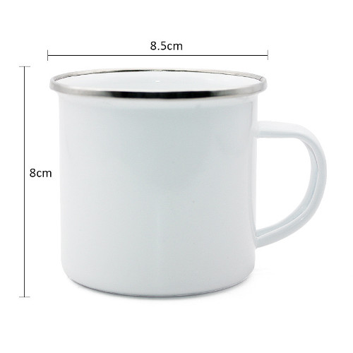 cheap enamel mug customised with full color print sample size enamel printed mug singapore supplier