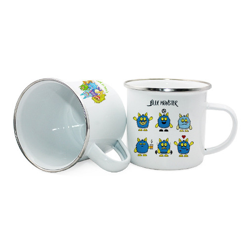 cheap enamel mug customised with full color print singapore cheap enamel mug printing supplier singapore