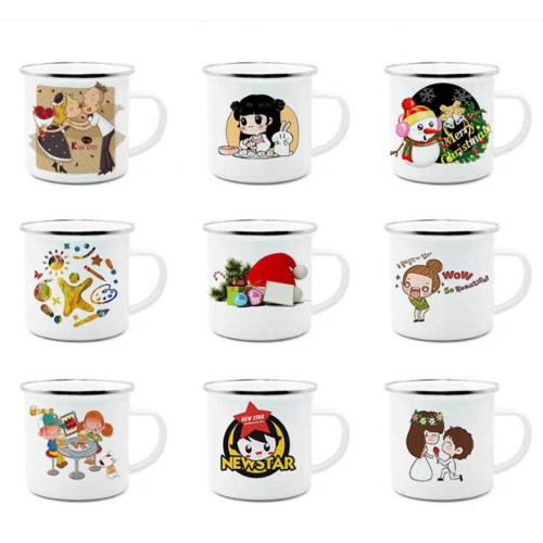cheap enamel mug customised with full color print singapore blank sample cheap enamel mug customised with full color print singapore blank sample
