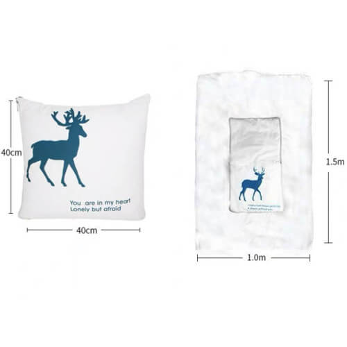 2 in 1 Cushion Blanket promotional gift size