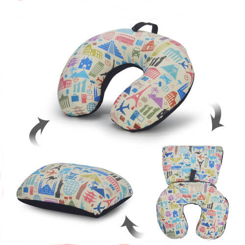 cheap 2 in 1 travel pillow neck cushion