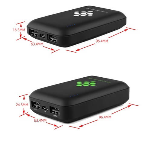 Creative luminous logo power bank—size picture