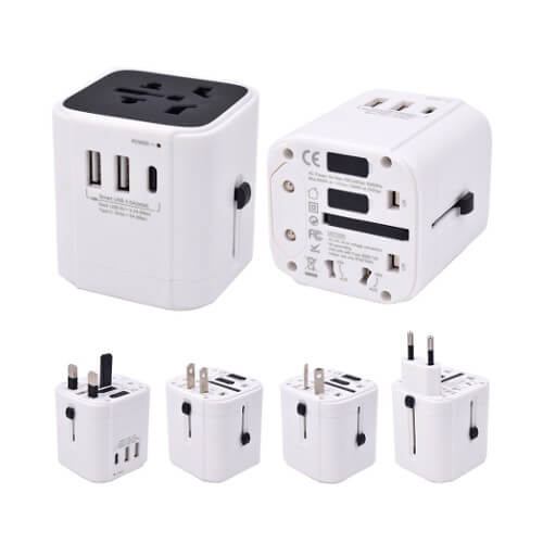 Dual Type C and USB port universal travel adaptor singapore wholesale price main picture