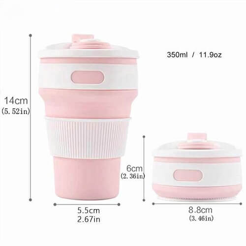 Hot Folding Silicone Cup—size picture