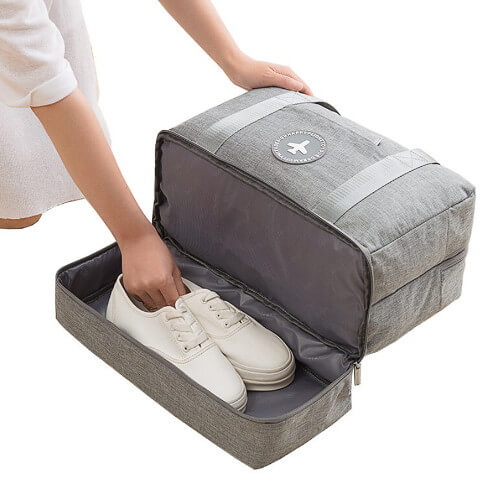 Singapore Wholesale Travel Bag with shoe compartment with logo printing—main picture travel bag with shoe compartment customised printing supplier singapore