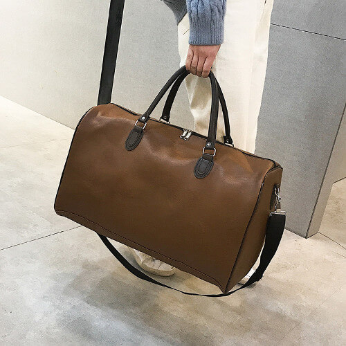 singapore custom leather bag with company logo printing wholesale brown