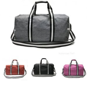 cheap basic duffle bag with company logo print