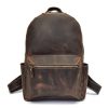 Custom 100 genuine leather haversack backpack with company logo printing singapore supplier