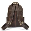 Custom 100 genuine leather haversack backpack with company logo printing singapore supplier back view