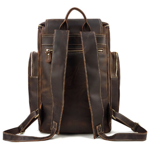 Custom Genuine Leather Haversack Backpack with logo printing singapore Custom Genuine Leather Haversack Backpack with logo printing singapore