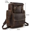 Custom Genuine Leather Haversack Backpack with logo printing Custom Genuine Leather Haversack Backpack with logo printing