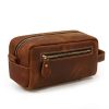 Custom Leather Toiletries Bag corporate gift with logo print Main Feature