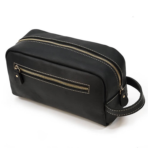 custom leather toiletries bag singapore with custom logo print