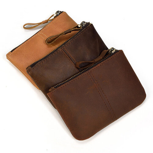 Custom Leather coin pouch singapore - feature view premium custom leather coin pouch