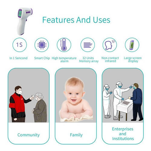 Digital Infrared Thermometer Temperature Gun-Main Feature2 singapore Digital Infrared Thermometer Temperature Gun