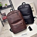 Customised PU Leather School Backpack with logo print