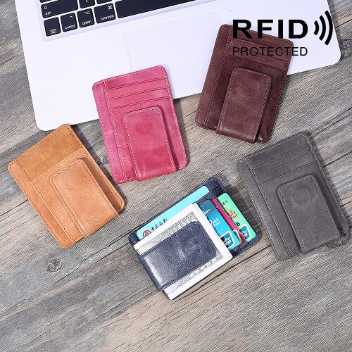 RFID leather money clip cardholder color options2