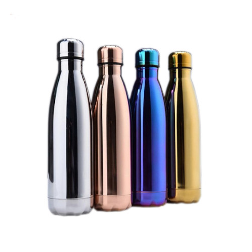 Stainless Electroplated Flask-main feature picture budget gold electroplated stainless steel bottle in singapore