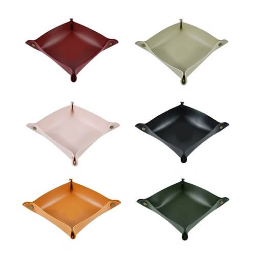 Custom PU Leather Folding Storage Sundries Box Singapore with logo print