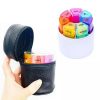 Cylinder Leather Pill Box Storage Case-Main Feature Cylinder Leather Pill Box