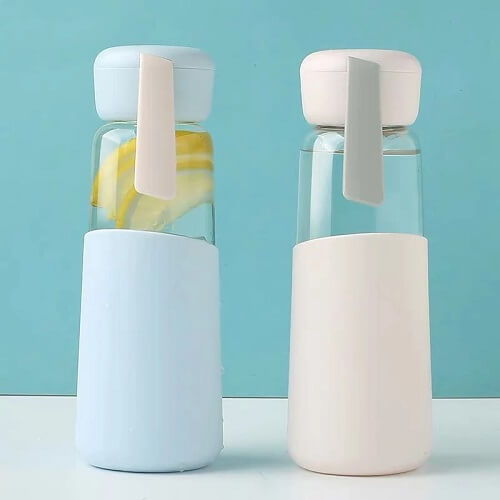 Glass Water Bottle With Silicone Cover Picture 4