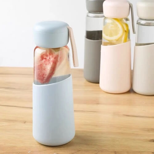 Glass Water Bottle With Silicone Cover Picture 5