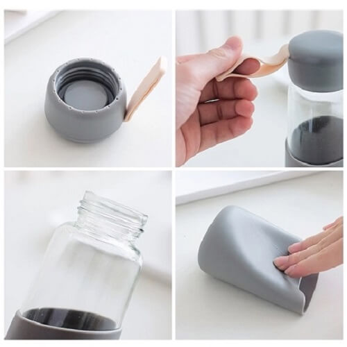 Glass Water Bottle With Silicone Cover Picture 7