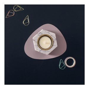custom pu leather coaster with logo print