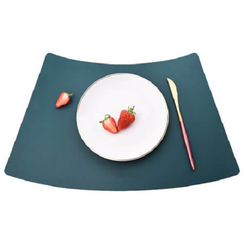 PU Leather Tableware Pad-Main Feature PU Leather Tableware Mat with custom logo imprint
