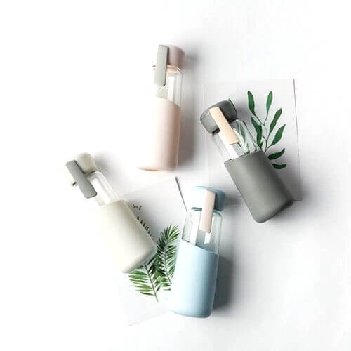 Singapore Glass Water Bottle With Silicone Cover