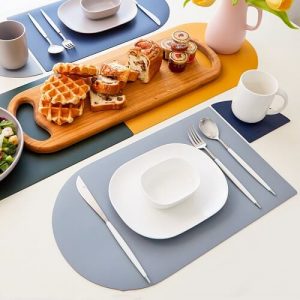 PU leather Tableware Mat with custom company logo print