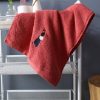 Embroidered Face Towel-red singapore wholesale custom logo printed towel