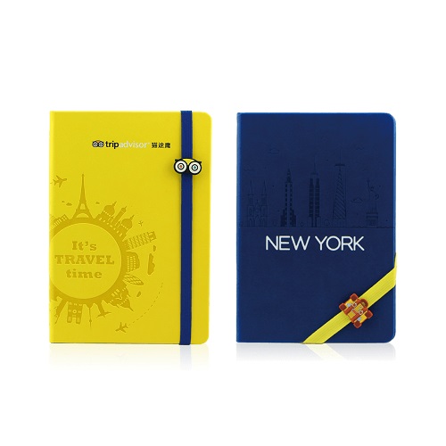 logo printed PU leather notebook