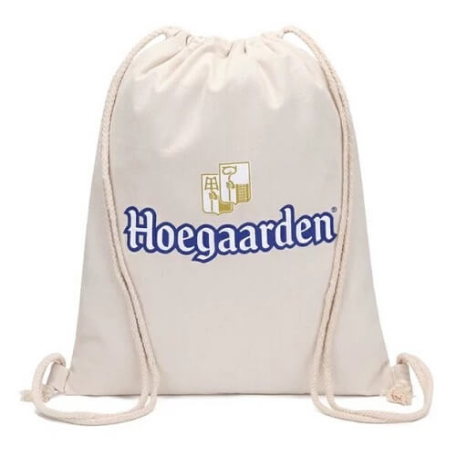 Customized Logo Print Canvas Drawstring-Main Feature Logo Print Canvas Drawstring Bag