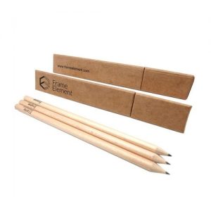 Custom Made Logo Print HB Pencils With Triangle Kraft Paper Box