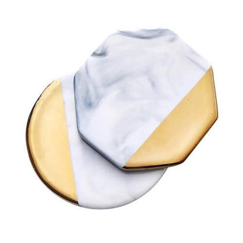 Singapore Wholesaler Gold Marble Drink Coaster- Main Feature coaster printing singapore