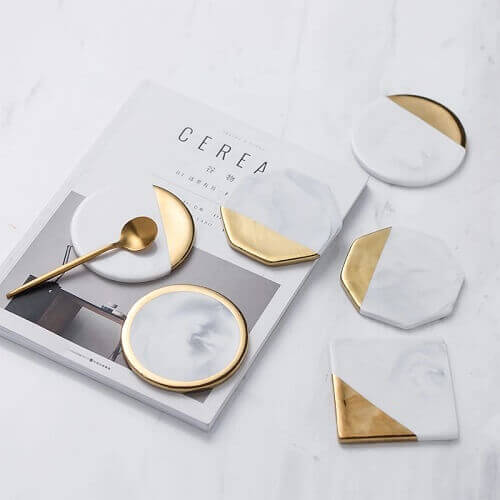 Singapore Wholesaler Gold Marble Drink Coaster- Picture 4 Singapore Wholesaler Gold Marble Drink Coaster Picture 4