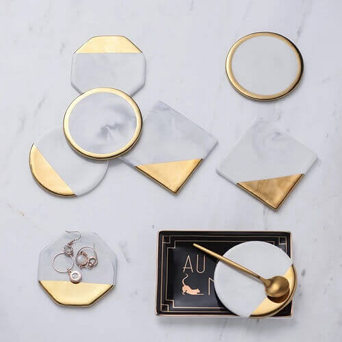 Singapore Wholesaler Gold Marble Drink Coaster- Picture 5 Singapore Wholesaler Gold Marble Drink Coaster Picture 5