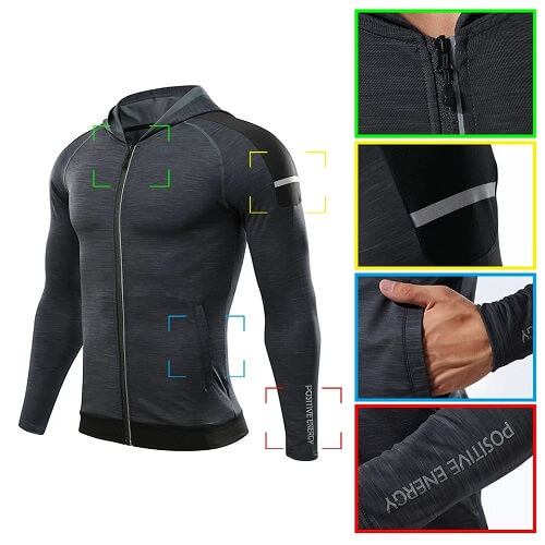 Custom Made Logo Print Gym Sport Long Sleeve Hoodies Picture 6