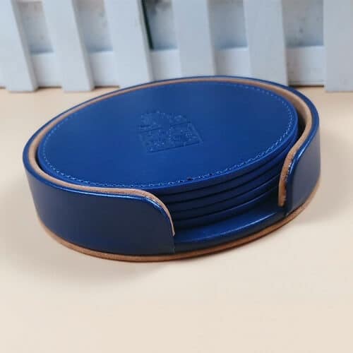 Custom Logo Print PU Leather Coaster Set- Picture 5 Custom Logo Print PU Leather Coaster Set Picture 5