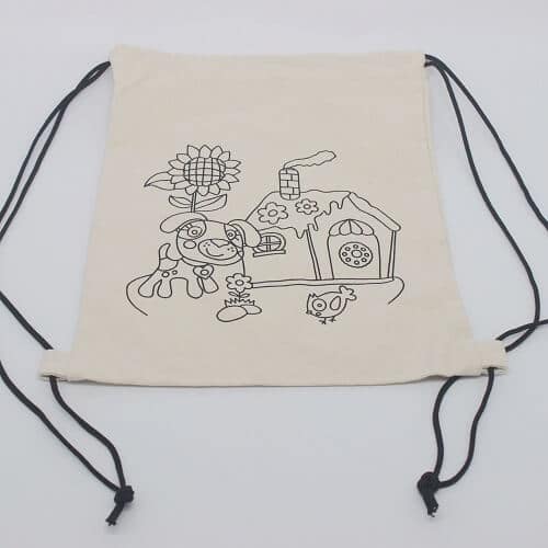 Custom Canvas Drawstring Bag Drawing