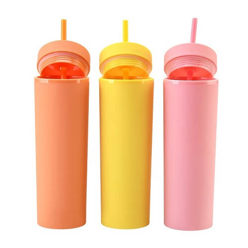 Singapore Supplier Colored Frosted Tumbler With Straw Picture 3