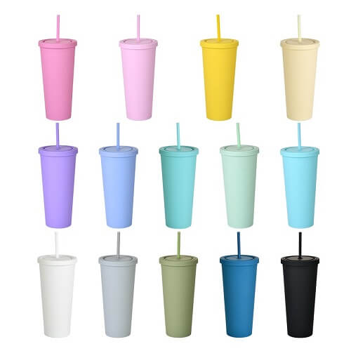 Singapore Supplier V Shape Frosted Tumbler With Straw Picture 5