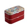 Custom Dual Layer Lunch Box With Cutlery Set- Main Feature Promotional Lunch Box Printing