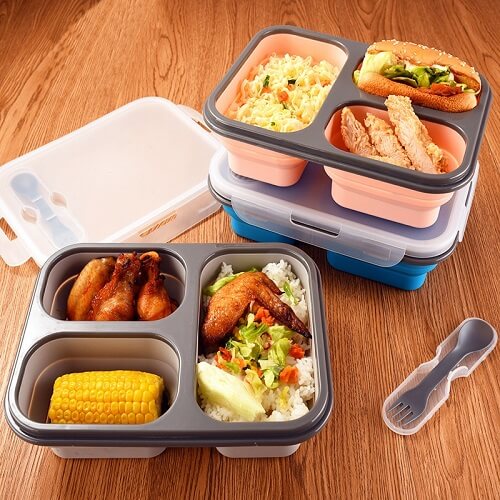 Custom Foldable Silicone Lunch Box Picture 2