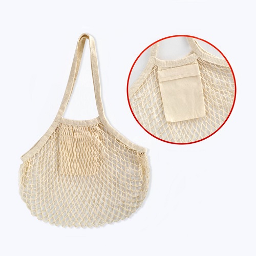 Custom Logo Print Cotton Net Grocery Bag