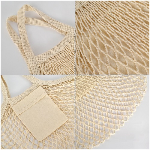 Custom Logo Print Cotton Net Grocery Bag