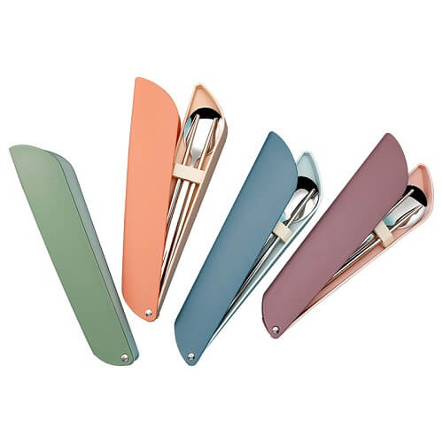 Singapore Supplier Stainless Steel Cutlery Set With PU Pouch- Main Feature printed cutlery set